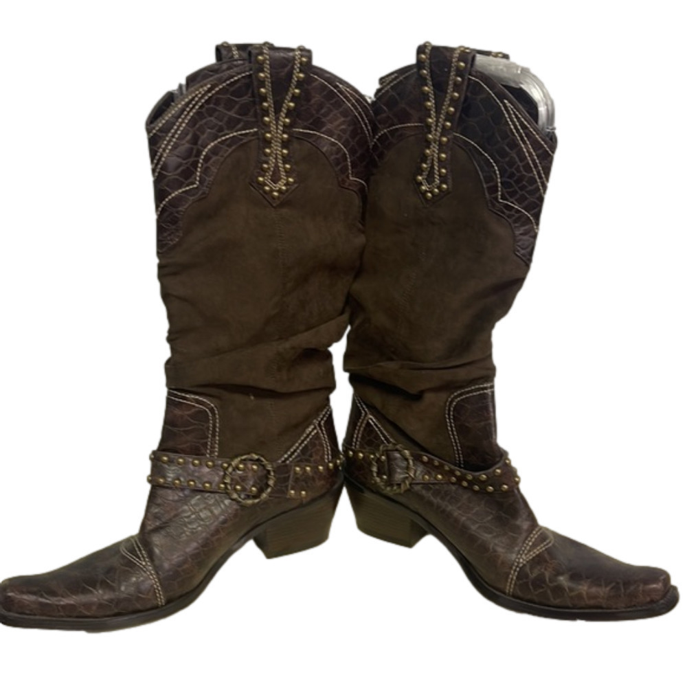 J Renee Montana Women’s Brown Slouch Boots Size 61/2 - Picture 3 of 8